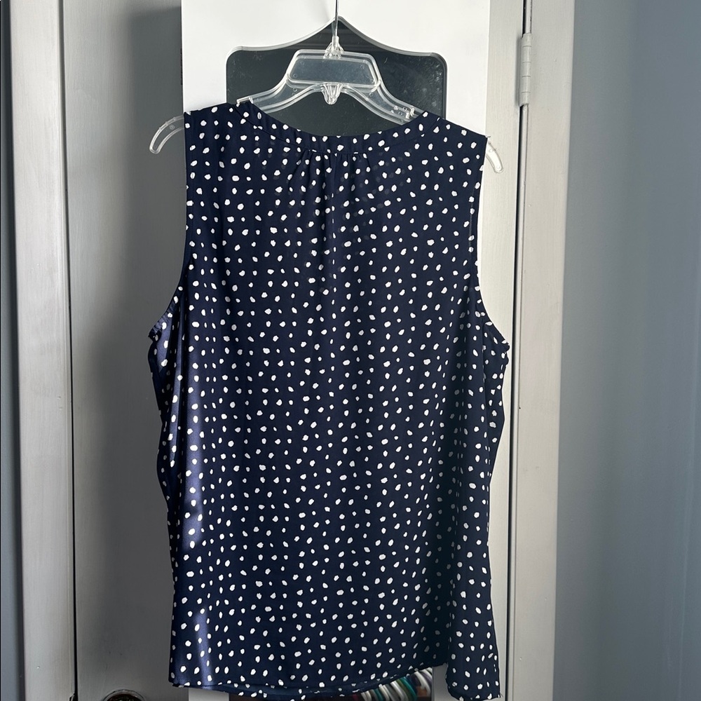 41 Hawthorn Navy and White Polka Dot Blouse - Picture 3 of 3